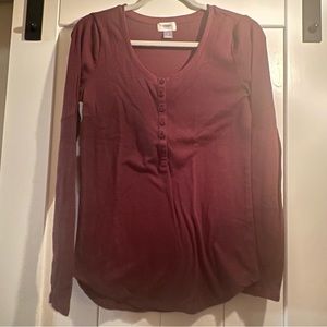 Old Navy button Henley LS Tee